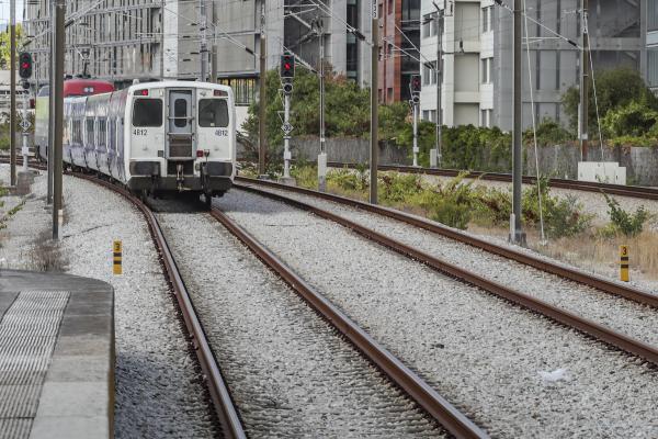 Departure ceremony of the Connecting Europe Express train at Lisbon Oriente Station